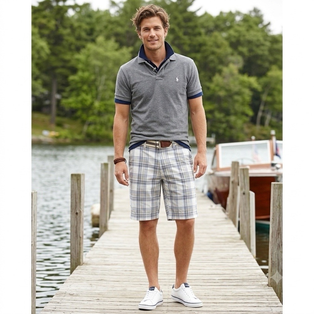 Old Navy Shorts Mens 30 Plaid Chino‎ Preppy Casual Academia Heritage